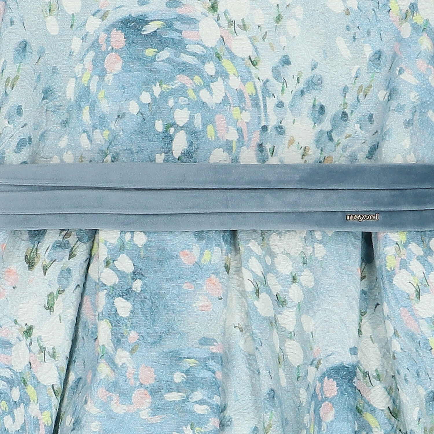 فستان بنات جاكار مزين بالزهور باللون الأزرق, 1, hi-res